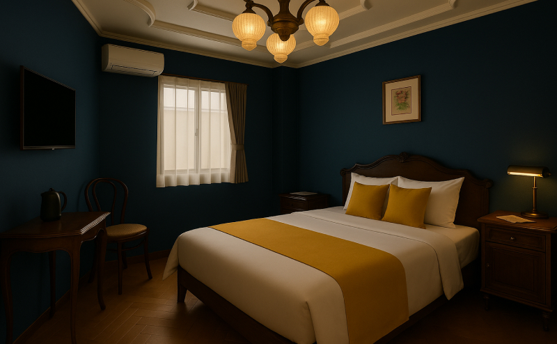 深みの色彩に癒される客室